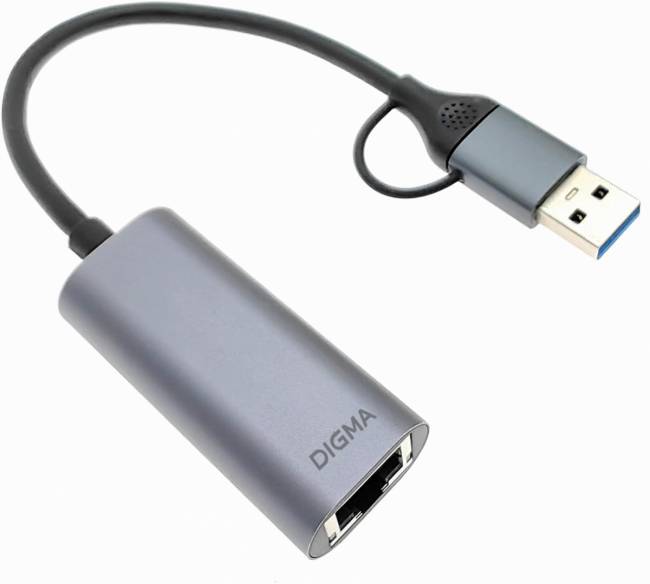 Сетевой адаптер Gigabit Ethernet Digma DLA-GEUC01 — для бизнеса и офиса