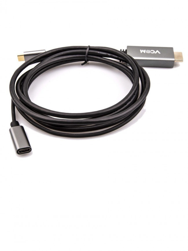 Кабель-адаптер USB 3.1 Type-Cm --> HDMI A(m) 4K@60Hz, 1.8m , PD, Alum Shell,VCOM <CU423MCPD-1.8M> VCOM USB 3.2 Type-C (m) - HDMI (m),USB 3.2 Type-C (m)