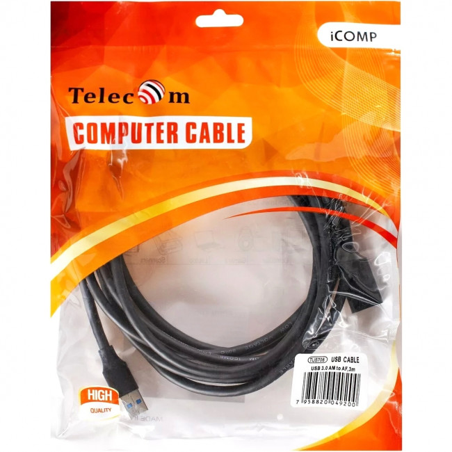 Кабель удлинительный USB3.0 Am-Af 3m Telecom черный (TUS708-3M) Кабель Telecom 3 м (TUS708-3M) Кабель удлинительный USB3.0 Am-Af 3m Telecom черный (TUS708-3M) Кабель Telecom 3 м (TUS708-3M)