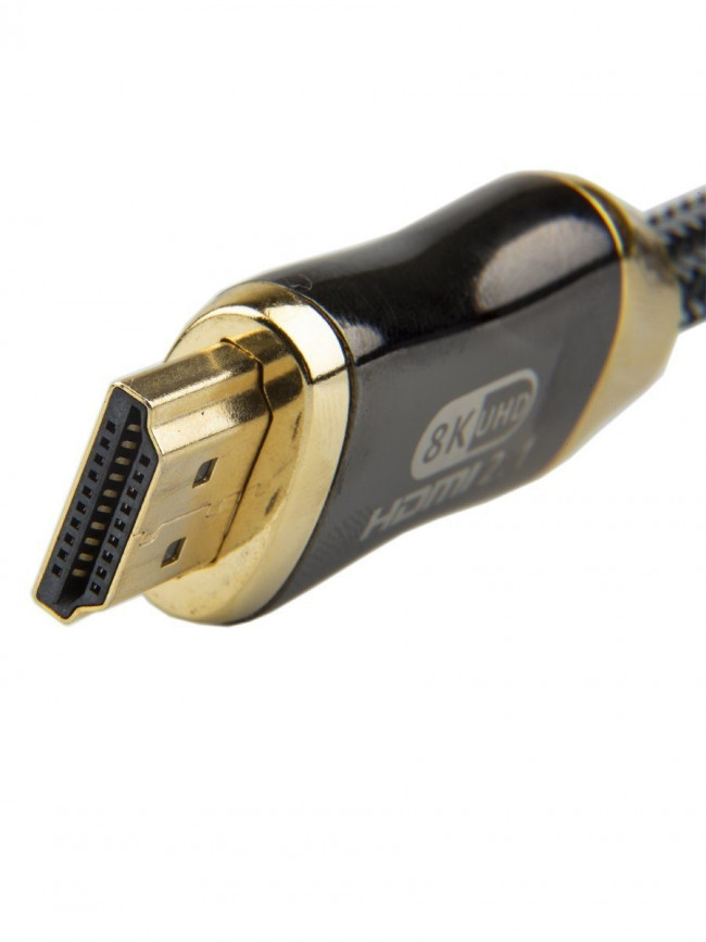 Кабель HDMI 19M/M,ver. 2.1, 8K@60 Hz 1m метал разъемы, нейлоновая оплетка Telecom <TCG300-1M> Telecom HDMI (m) - HDMI (m) 1м