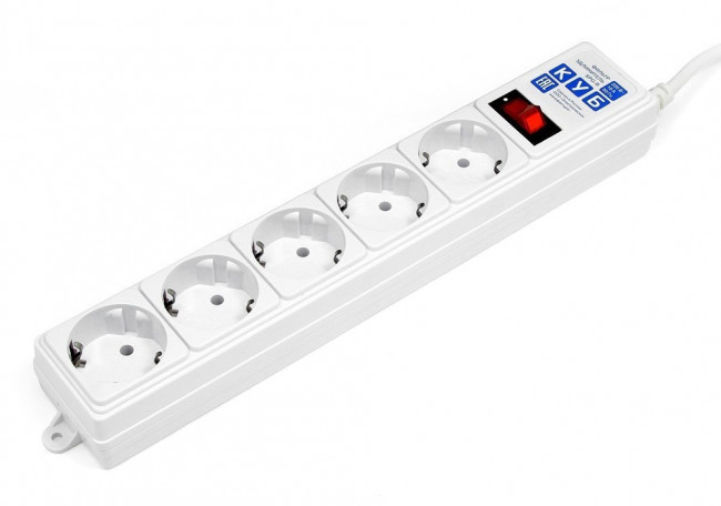 Фильтр-удлинитель Power Cube B 1.9 м 5 розеток (белый) 10А/2,2кВт Power Cube B (1.9 м, 5 розеток)