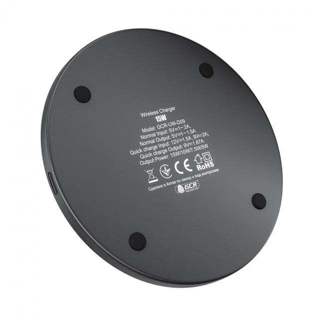 GCR Ультратонкое беспроводное зарядное устройство, с подсветкой, до 15W, GCR-52610 Greenconnect GCR-52610 — для бизнеса и офиса