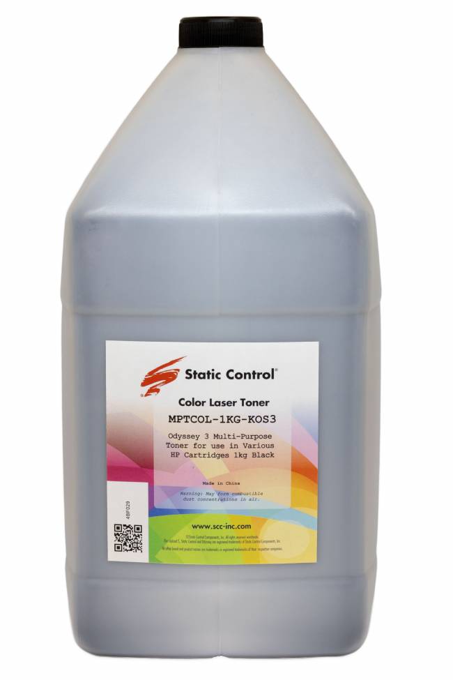 Тонер Static Control Универсальный для HP CLJ CP1515/Pro M254/Pro M454/Canon MF-83, Bk, 1 кг, флакон — для бизнеса и офиса