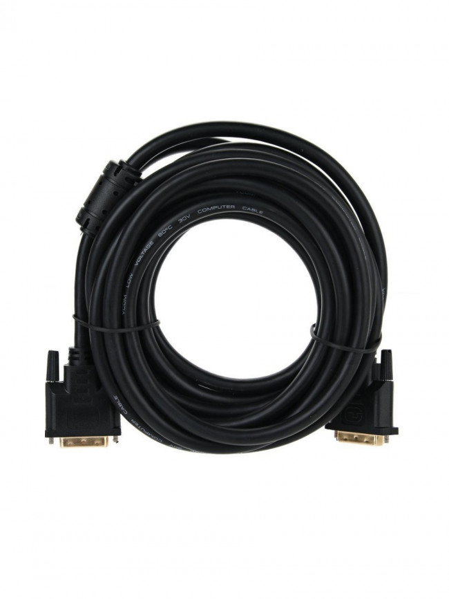 Кабель DVI-DVI Dual Link (25M-25M), 5m, 2 фильтра VCOM <VDV6300-5M> VCOM DVI-D (m) - DVI-D (m) 5м