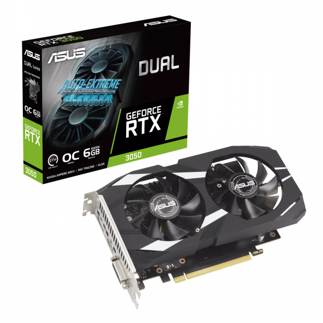 Видеокарта ASUS DUAL-RTX3050-O6G — для бизнеса и офиса Видеокарта ASUS DUAL-RTX3050-O6G — для бизнеса и офиса