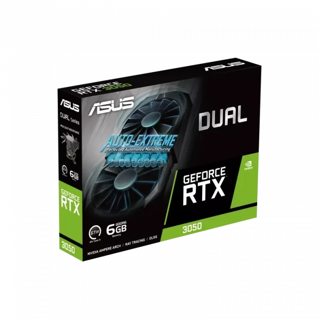 Видеокарта ASUS DUAL-RTX3050-O6G — для бизнеса и офиса Видеокарта ASUS DUAL-RTX3050-O6G — для бизнеса и офиса
