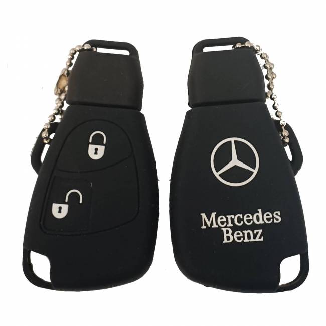 Чехол силиконовый смарт ключа MERCEDES 2 кнопки (с лого) — для бизнеса и офиса