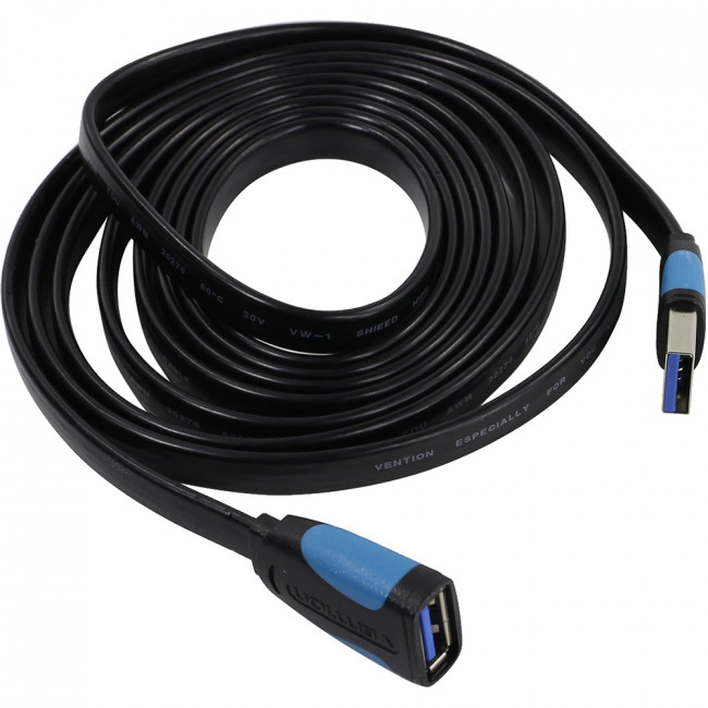 Кабель-удлинитель Vention USB 3.0 AM/AF - 2 м плоский Кабель-удлинитель Vention USB 3.0 AM/AF - 2 м (VAS-A13-B200) — для бизнеса и офиса