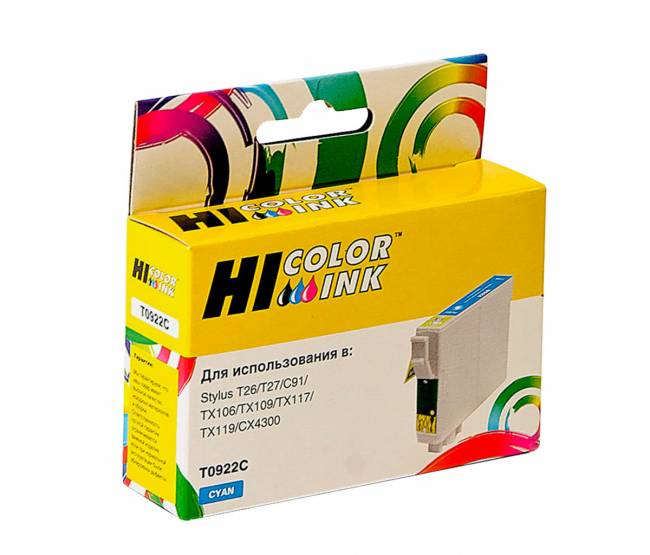 Картридж Hi-Black (HB-T0922) для Epson Stylus C91/CX4300/T26/TX106/109, C — для бизнеса и офиса