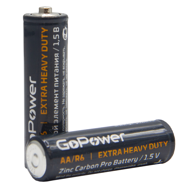 Батарейка GoPower R6 AA Shrink 4 Heavy Duty 1.5V (4/60/1200) (60 шт.) Батарейка GoPower R6 AA (00-00015592)