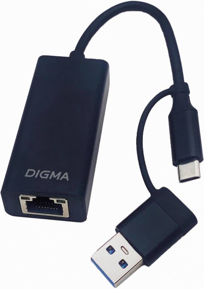 Сетевой адаптер 2.5G Ethernet Digma DLA-GTUC01 — для бизнеса и офиса