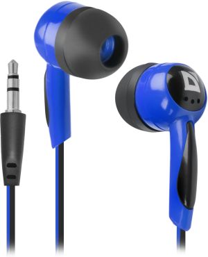 Defender Наушники вставки Basic 604 черный + голубой Defender Basic 604