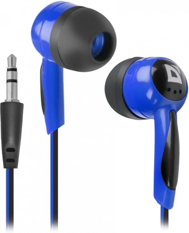 Defender Наушники вставки Basic 604 черный + голубой Defender Basic 604