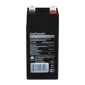Аккумулятор свинцово-кислотный GoPower LA-445 4V 4.5Ah (1/20) GoPower 00-00016678