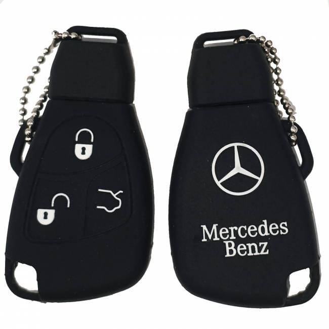 Чехол силиконовый смарт ключа MERCEDES 3 кнопки (с лого) — для бизнеса и офиса