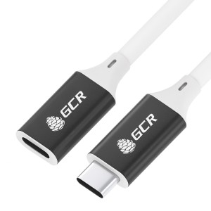 GCR Удлинитель USB 3.1 Type C-С, 3.0m белый, 100W/20V/5A, M/F, TPE, AL сase черный, белый ПВХ, экран, армированный, GCR-53735 Удлинитель Greenconnect 3 м (GCR-53735)
