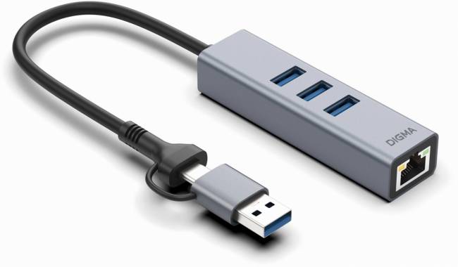 Сетевой адаптер Gigabit Ethernet Digma DLA-GEUCH3 — для бизнеса и офиса