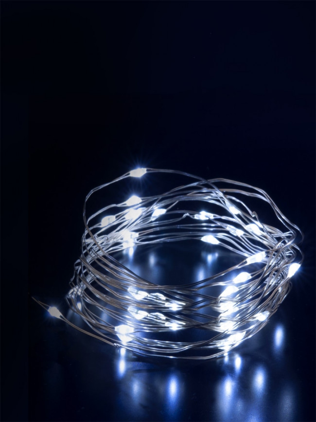 Гирлянда Гирлянда 20LED CR2032, 1 режим, 2 м, медь, белый