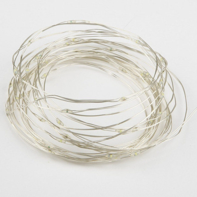 Гирлянда Гирлянда 20LED CR2032, 1 режим, 2 м, медь, белый