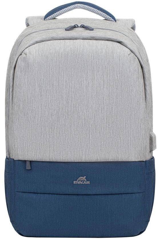 Рюкзак для ноутбука 17.3" Riva 7567 GREY/DARK BLUE — для бизнеса и офиса
