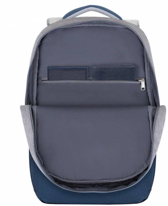 Рюкзак для ноутбука 17.3" Riva 7567 GREY/DARK BLUE — для бизнеса и офиса