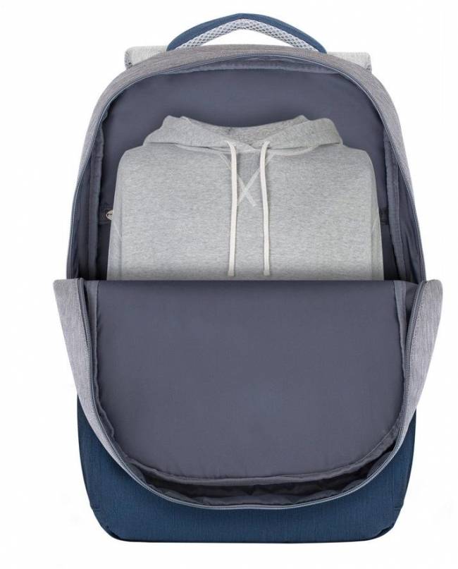 Рюкзак для ноутбука 17.3" Riva 7567 GREY/DARK BLUE — для бизнеса и офиса