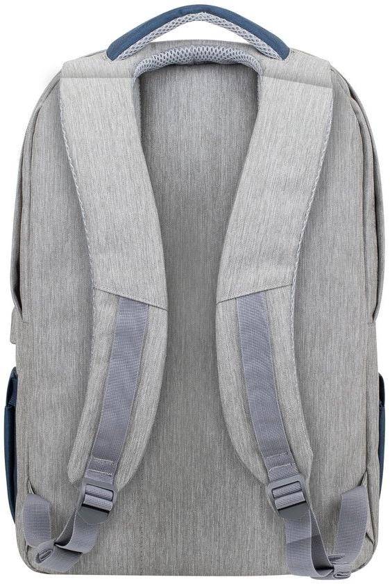 Рюкзак для ноутбука 17.3" Riva 7567 GREY/DARK BLUE — для бизнеса и офиса