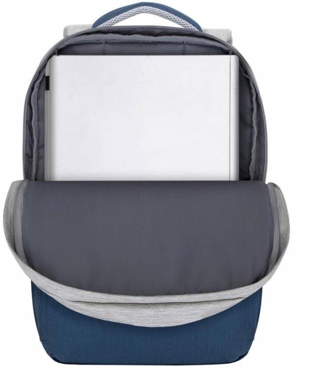 Рюкзак для ноутбука 17.3" Riva 7567 GREY/DARK BLUE — для бизнеса и офиса