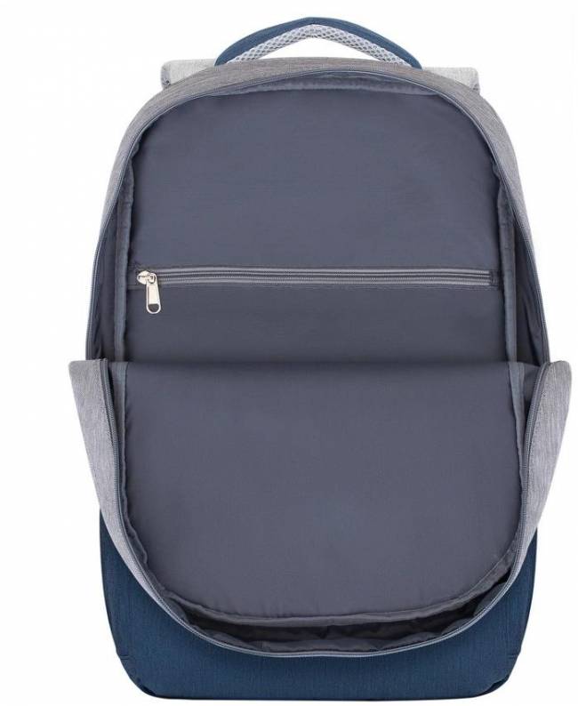 Рюкзак для ноутбука 17.3" Riva 7567 GREY/DARK BLUE — для бизнеса и офиса