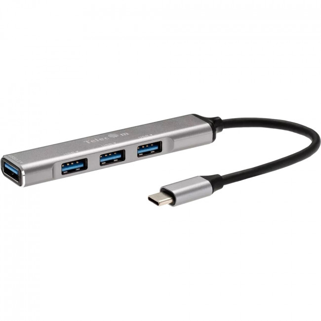 Переходник USB 3.1 Type-C-->USB3.0+3 USB2.0, Aluminum Shell, 0.2м Telecom <TA308C> Мультифункциональный хаб Telecom USB 3.1 Type C M/USB 3.0 F/3 x USB 2.0 F (TA308C)