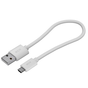 GCR Кабель 0.5m MicroUSB, быстрая зарядка, белый нейлон, GCR-54081 Кабель Greenconnect 0.5 м (GCR-54081)