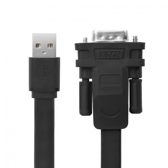 Greenconnect Конвертер-переходник 1.0m плоский, черный, 28/26 AWG, USB 2.0 AM / DB9 RS-232 PROF GCR-UOC5M-BCG-1.0m, чипсет PL2303RA Greenconnect 1.0м плоский, черный, 28/26 AWG, USB 2.0 AM / DB9 RS-232 PROF, чипсет PL2303RA — для бизнеса и офиса