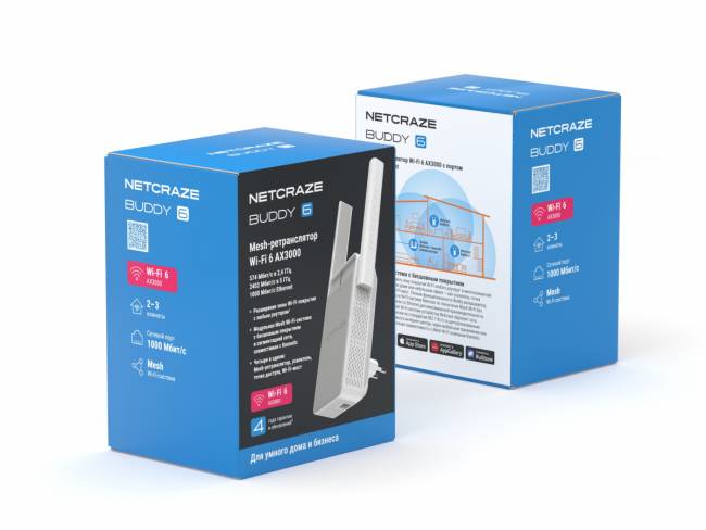 Wi-Fi Mesh-ретранслятор Netcraze Netcraze Buddy 6 (NC-3411) — для бизнеса и офиса