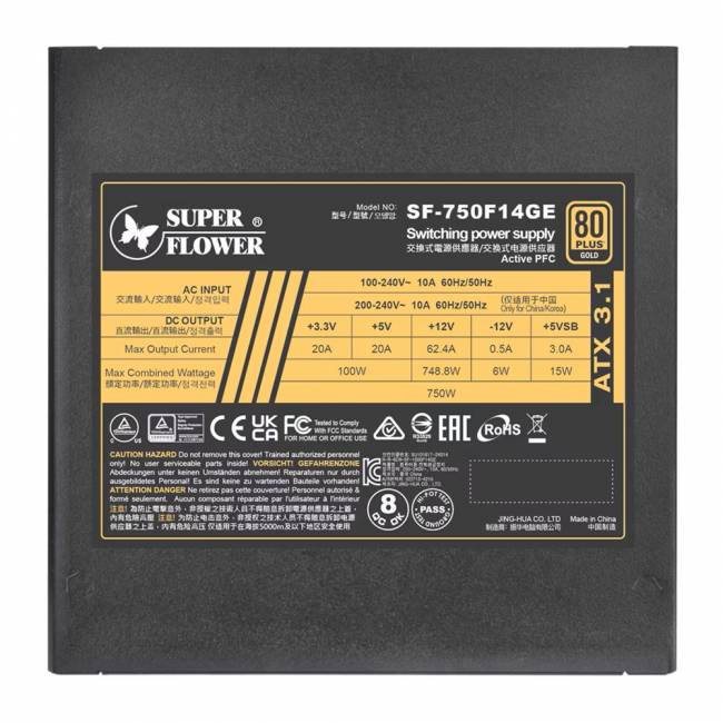 Блок питания 750Вт Super Flower Leadex III Gold UP ATX 3.1 750W (SF-750F14GE) — для бизнеса и офиса Блок питания 750Вт Super Flower Leadex III Gold UP ATX 3.1 750W (SF-750F14GE) — для бизнеса и офиса