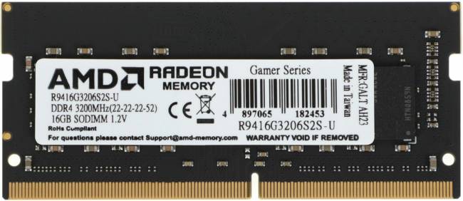 Память DDR4 16Gb 3200MHz AMD R9416G3206S2S-U — для бизнеса и офиса Память DDR4 16Gb 3200MHz AMD R9416G3206S2S-U — для бизнеса и офиса