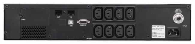 ИБП SPR-1500, линейно-интерактивный, 1500 ВA, 1200 Вт, LCD, Rack/Tower, 8 розеток IEC320 C13 с резервным питанием, USB, RS-232, слот под SNMP карту, защита RJ45, ШхГхВ 428x453x84 мм, 20.5 кг Powercom SPR-1500 LCD