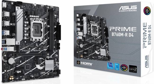 Материнская плата ASUS PRIME B760M-R D4 — для бизнеса и офиса Материнская плата ASUS PRIME B760M-R D4 — для бизнеса и офиса
