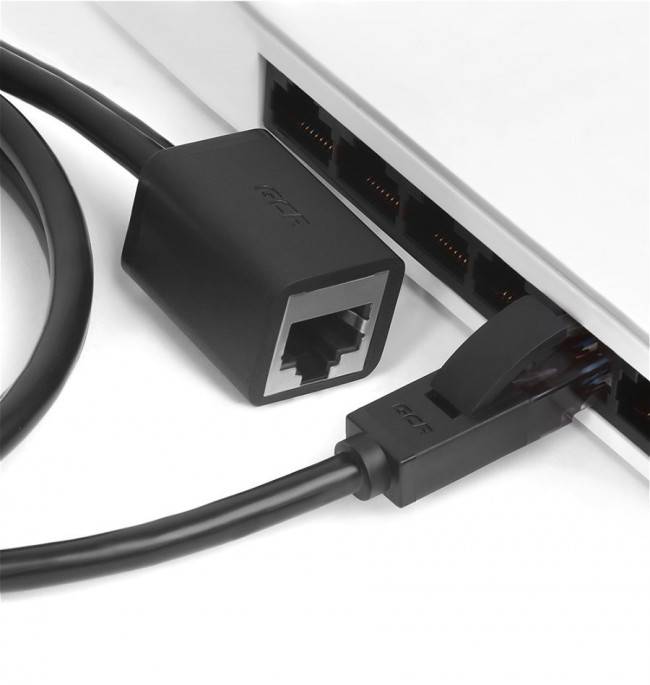Greenconnect Удлинитель патч-корда прямой 1.5m, FTP медь, кат.6, черный, никелированный коннектор, 24 AWG, Premium ethernet high speed 10 Гбит/с, RJ45, T568B, GCR-51798 Greenconnect RJ45(m) - RJ45(f) Cat. 6 F/UTP PVC 1.5м чёрный — для бизнеса и офиса