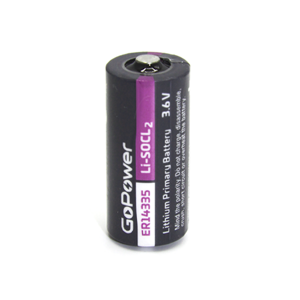 Батарейка GoPower 14335 2/3AA PC1 Li-SOCl2 3.6V (1/10/500) Батарейка GoPower 14335 2/3AA (00-00015331)