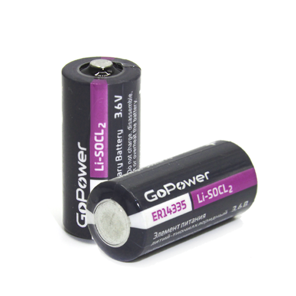 Батарейка GoPower 14335 2/3AA PC1 Li-SOCl2 3.6V (1/10/500) Батарейка GoPower 14335 2/3AA (00-00015331)
