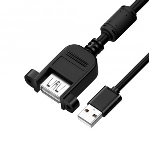 GCR Удлинитель 1.5m USB AM/AF крепление под винт, черный, GCR-54747 Удлинитель Greenconnect 1.5 м (GCR-54747)