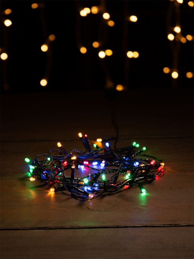 Гирлянда Гирлянда 50LED 220V, 1 режим, 3.5 м, нить, разноцветная