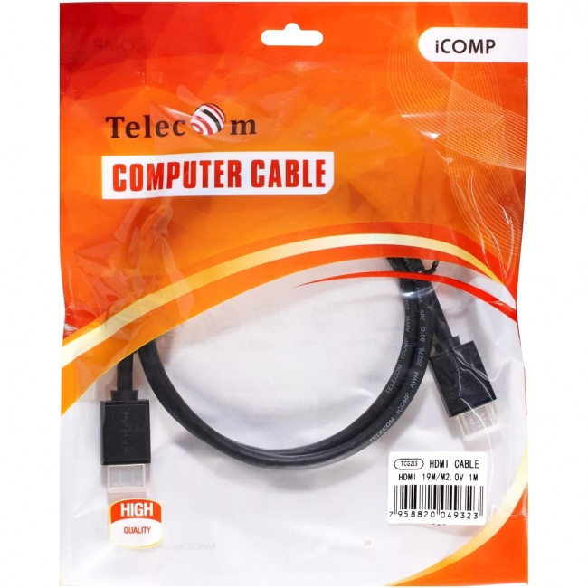 Кабель HDMI-19M --- HDMI-19M ver 2.0+3D/Ethernet ,1m Telecom <TCG215-1M> Telecom TCG215-1M