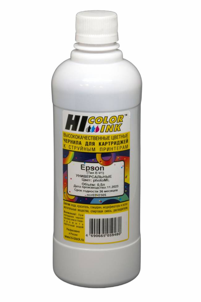 Чернила Hi-Black Универсальные для Epson (Тип E-V1), ML, 0,5 л. — для бизнеса и офиса
