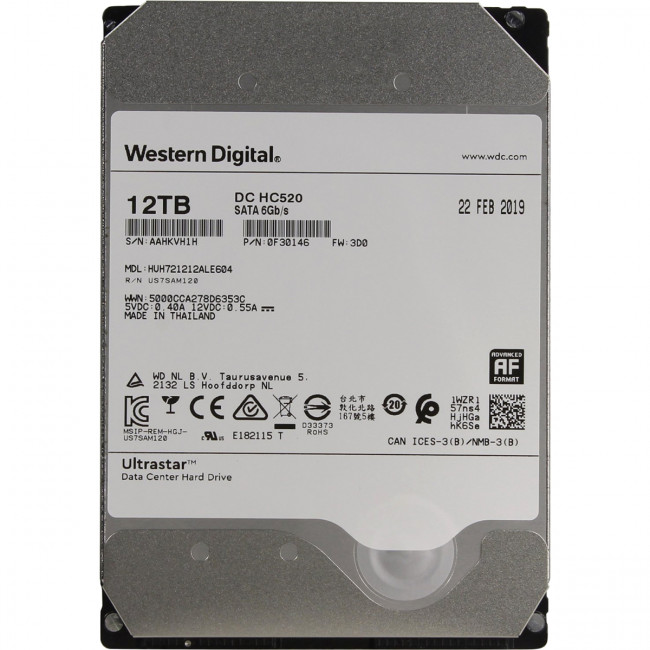 Жесткий диск HGST Ultrastar HE12 12TB (HUH721212ALE604) — для бизнеса и офиса Жесткий диск HGST Ultrastar HE12 12TB (HUH721212ALE604) — для бизнеса и офиса