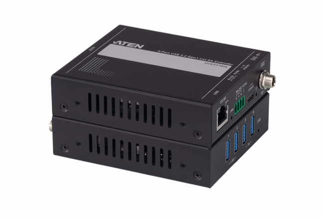 4-портовый удлинитель USB 3.2 Gen 1 по кабелю Cat 6A (до 100 метров) ATEN UCE33100 — для бизнеса и офиса 4-портовый удлинитель USB 3.2 Gen 1 по кабелю Cat 6A (до 100 метров) ATEN UCE33100 — для бизнеса и офиса