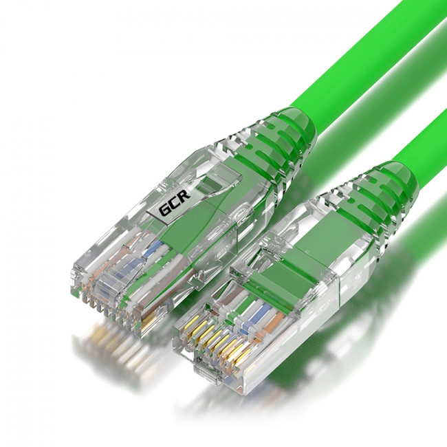 GCR Патч-корд 5.0m LSZH UTP кат.5e, зеленый, коннектор ABS, 24 AWG, ethernet high speed 1 Гбит/с, RJ45, T568B, GCR-52671 Greenconnect RJ45(m) - RJ45(m) Cat. 5e UTP 5м зеленый — для бизнеса и офиса