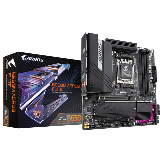 Материнская плата GIGABYTE B650M AORUS ELITE — для бизнеса и офиса Материнская плата GIGABYTE B650M AORUS ELITE — для бизнеса и офиса