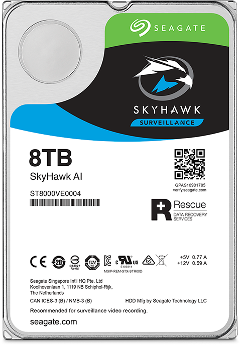 Жесткий диск Seagate SkyHawk AI Surveillance ST8000VE0004 — для бизнеса и офиса