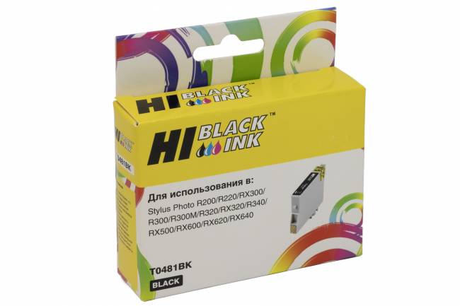 Картридж Hi-Black (HB-T0481) для Epson Stylus Photo R200/R300/RX500/RX600, Bk — для бизнеса и офиса